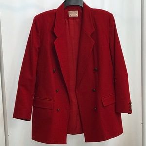 Vintage, red, double-breasted blazer